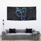 Personalized Australia Indigenous Infinity Heart Tapestry Purple Teal Ribbon You Are Not Alone - Aussie Hoodie