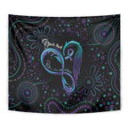 Personalized Australia Indigenous Infinity Heart Tapestry Purple Teal Ribbon You Are Not Alone - Aussie Hoodie