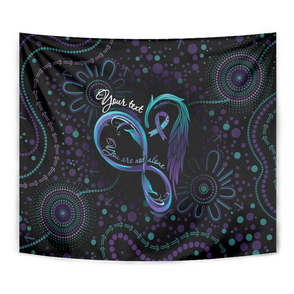 Personalized Australia Indigenous Infinity Heart Tapestry Purple Teal Ribbon You Are Not Alone - Aussie Hoodie