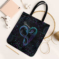Personalized Australia Indigenous Infinity Heart Tote Bag Purple Teal Ribbon You Are Not Alone - Aussie Hoodie