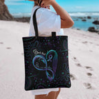 Personalized Australia Indigenous Infinity Heart Tote Bag Purple Teal Ribbon You Are Not Alone - Aussie Hoodie