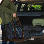 Personalized Australia Indigenous Infinity Heart Travel Bag Purple Teal Ribbon You Are Not Alone - Aussie Hoodie