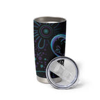 Personalized Australia Indigenous Infinity Heart Tumbler Cup Purple Teal Ribbon You Are Not Alone - Aussie Hoodie