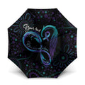 Personalized Australia Indigenous Infinity Heart Umbrella Purple Teal Ribbon You Are Not Alone - Aussie Hoodie