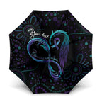 Personalized Australia Indigenous Infinity Heart Umbrella Purple Teal Ribbon You Are Not Alone - Aussie Hoodie