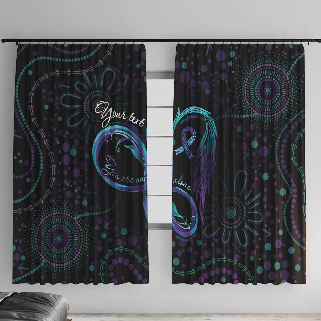 Personalized Australia Indigenous Infinity Heart Window Curtain Purple Teal Ribbon You Are Not Alone - Aussie Hoodie