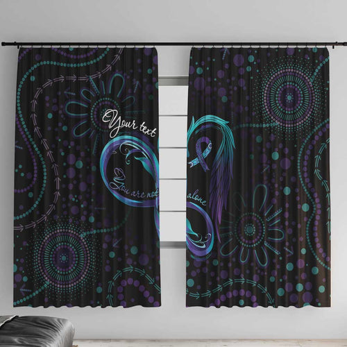 Personalized Australia Indigenous Infinity Heart Window Curtain Purple Teal Ribbon You Are Not Alone - Aussie Hoodie