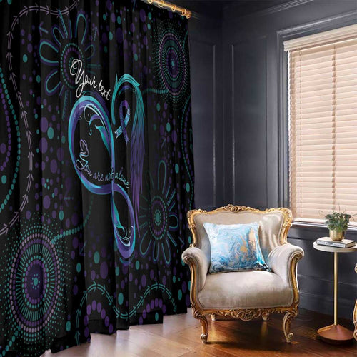Personalized Australia Indigenous Infinity Heart Window Curtain Purple Teal Ribbon You Are Not Alone - Aussie Hoodie