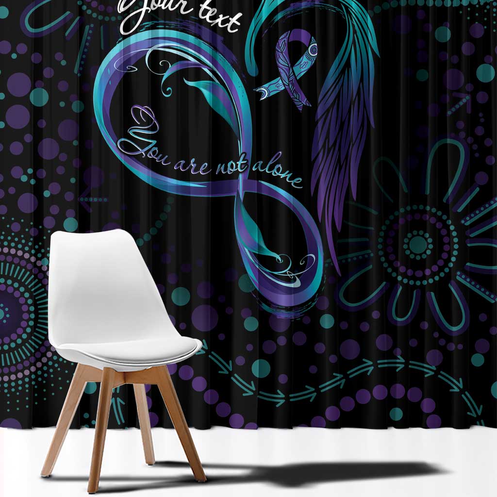 Personalized Australia Indigenous Infinity Heart Window Curtain Purple Teal Ribbon You Are Not Alone - Aussie Hoodie