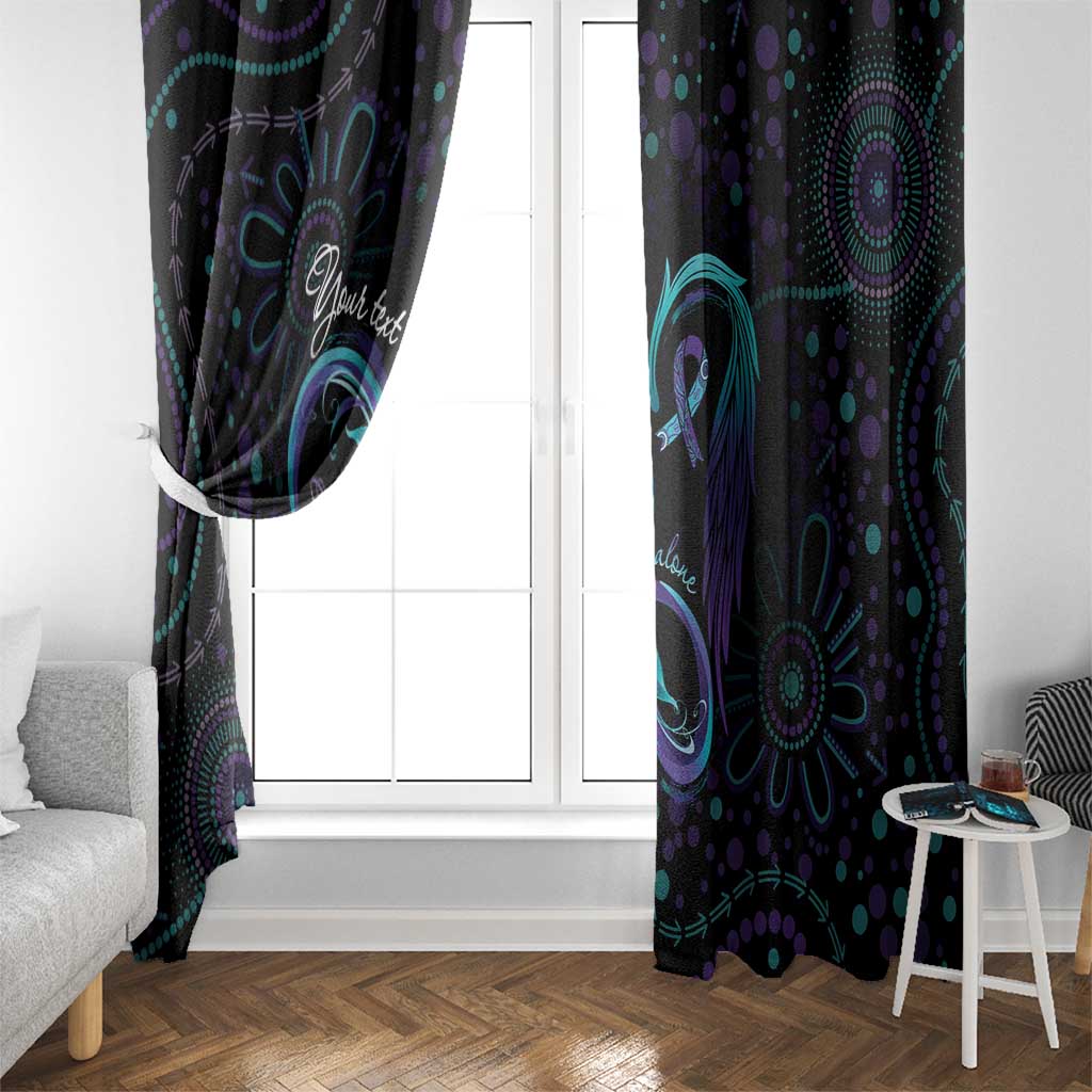 Personalized Australia Indigenous Infinity Heart Window Curtain Purple Teal Ribbon You Are Not Alone - Aussie Hoodie