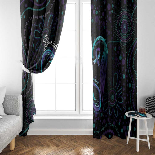 Personalized Australia Indigenous Infinity Heart Window Curtain Purple Teal Ribbon You Are Not Alone - Aussie Hoodie