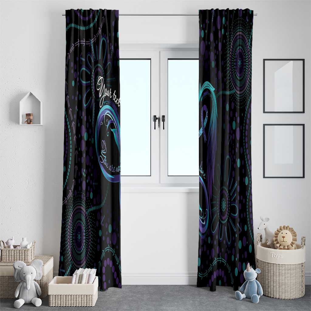 Personalized Australia Indigenous Infinity Heart Window Curtain Purple Teal Ribbon You Are Not Alone - Aussie Hoodie