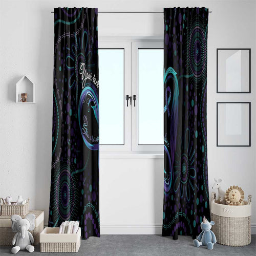 Personalized Australia Indigenous Infinity Heart Window Curtain Purple Teal Ribbon You Are Not Alone - Aussie Hoodie