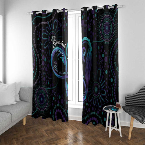 Personalized Australia Indigenous Infinity Heart Window Curtain Purple Teal Ribbon You Are Not Alone - Aussie Hoodie