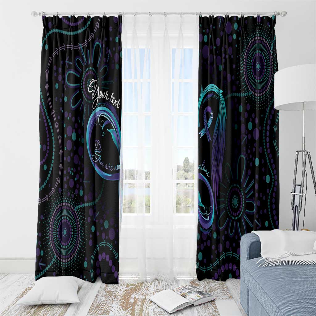 Personalized Australia Indigenous Infinity Heart Window Curtain Purple Teal Ribbon You Are Not Alone - Aussie Hoodie
