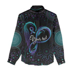Personalized Australia Indigenous Infinity Heart Women Casual Shirt Purple Teal Ribbon You Are Not Alone - Aussie Hoodie