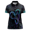 Personalized Australia Indigenous Infinity Heart Women Polo Shirt Purple Teal Ribbon You Are Not Alone - Aussie Hoodie