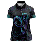 Personalized Australia Indigenous Infinity Heart Women Polo Shirt Purple Teal Ribbon You Are Not Alone - Aussie Hoodie