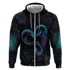 Personalized Australia Indigenous Infinity Heart Zip Hoodie Purple Teal Ribbon You Are Not Alone - Aussie Hoodie