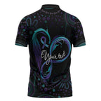 Personalized Australia Indigenous Infinity Heart Zipper Polo Shirt Purple Teal Ribbon You Are Not Alone - Aussie Hoodie