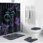 Personalized Australia Infinity Heart Indigenous Bathroom Set Fly High Until We Meet Again - Aussie Hoodie