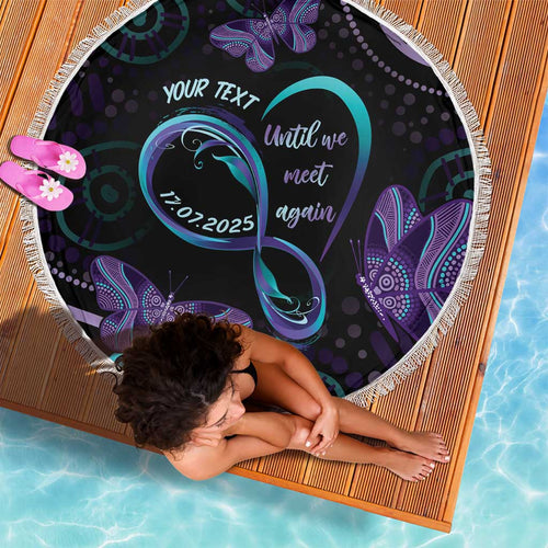 Personalized Australia Infinity Heart Indigenous Beach Blanket Fly High Until We Meet Again - Aussie Hoodie