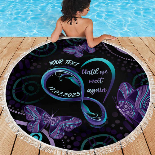 Personalized Australia Infinity Heart Indigenous Beach Blanket Fly High Until We Meet Again - Aussie Hoodie