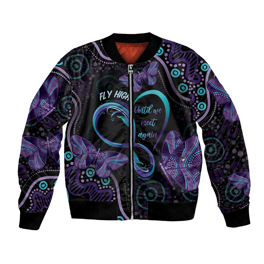 Personalized Australia Infinity Heart Indigenous Bomber Jacket Fly High Until We Meet Again - Aussie Hoodie