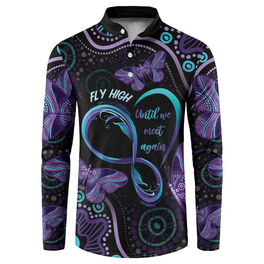 Personalized Australia Infinity Heart Indigenous Button Sweatshirt Fly High Until We Meet Again - Aussie Hoodie