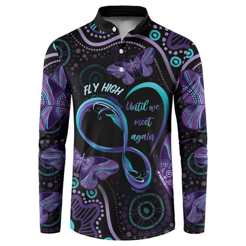 Personalized Australia Infinity Heart Indigenous Button Sweatshirt Fly High Until We Meet Again - Aussie Hoodie