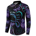 Personalized Australia Infinity Heart Indigenous Button Sweatshirt Fly High Until We Meet Again - Aussie Hoodie