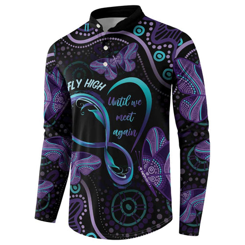 Personalized Australia Infinity Heart Indigenous Button Sweatshirt Fly High Until We Meet Again - Aussie Hoodie