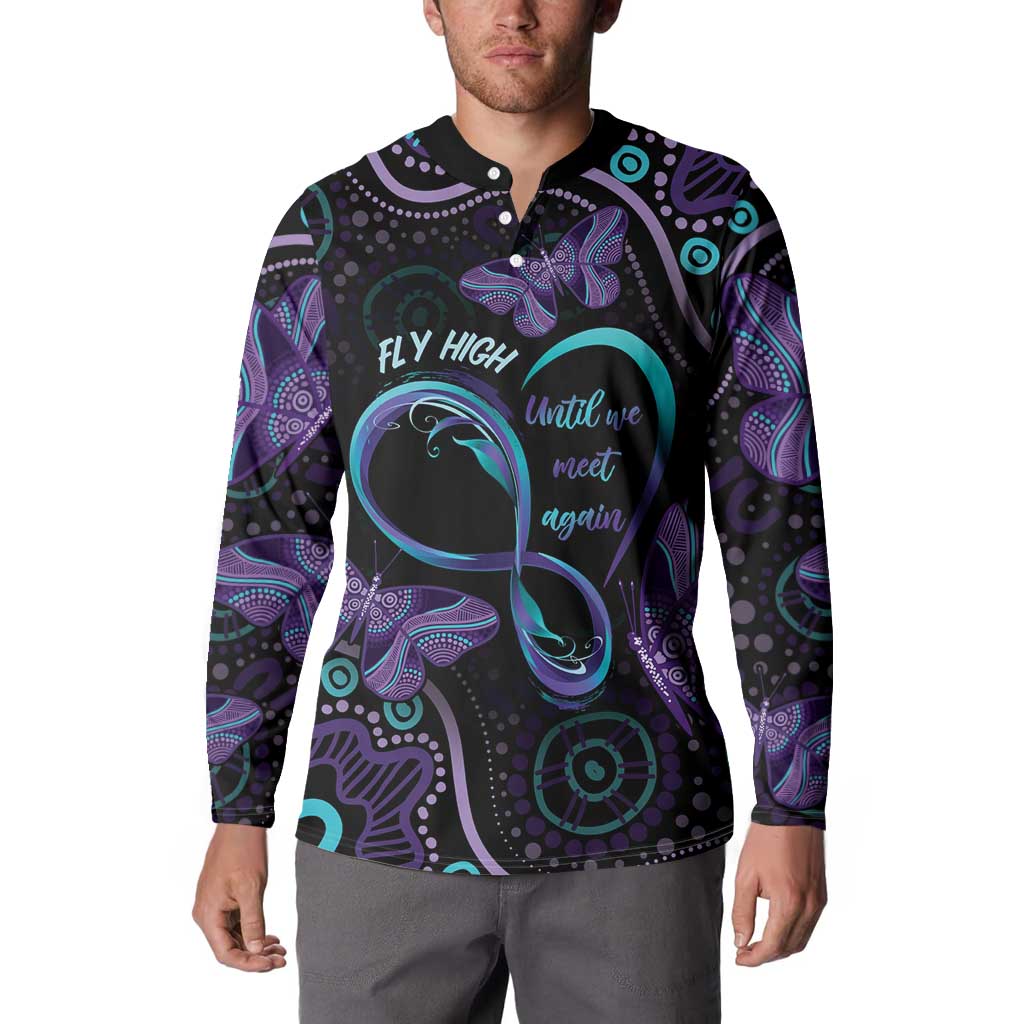 Personalized Australia Infinity Heart Indigenous Button Sweatshirt Fly High Until We Meet Again - Aussie Hoodie