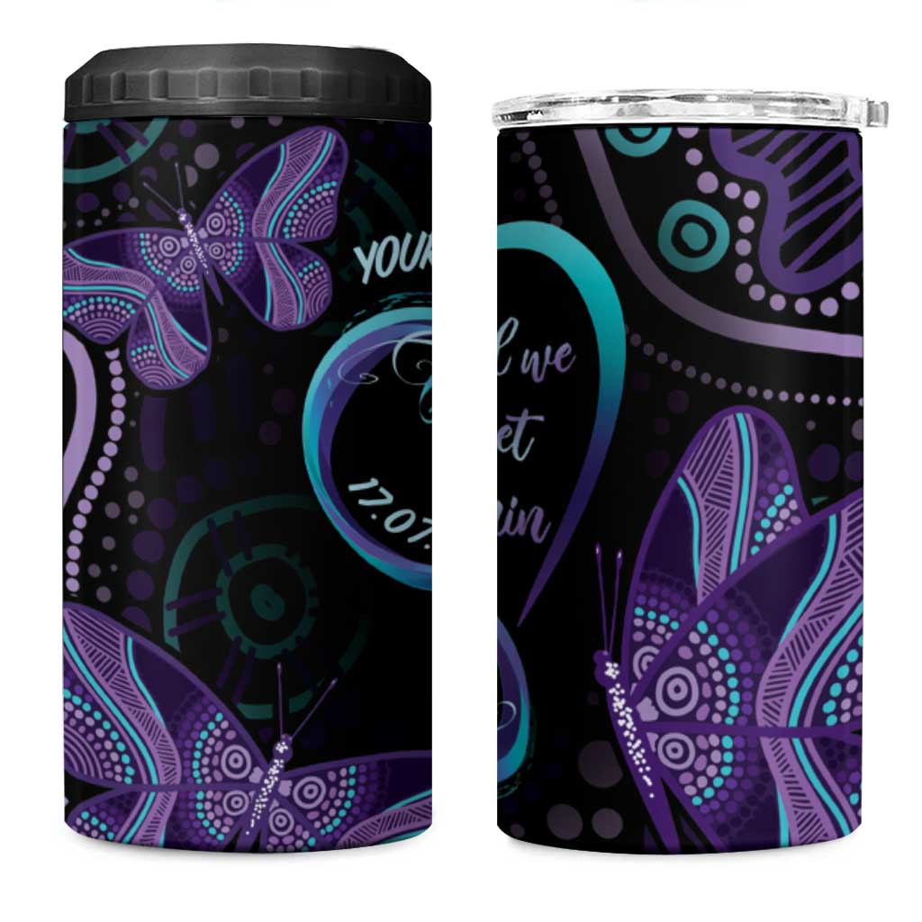 Personalized Australia Infinity Heart Indigenous 4 in 1 Can Cooler Tumbler Fly High Until We Meet Again - Aussie Hoodie