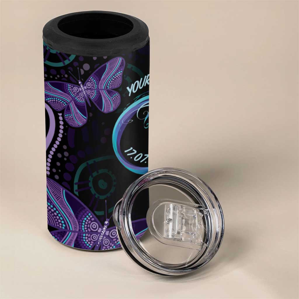 Personalized Australia Infinity Heart Indigenous 4 in 1 Can Cooler Tumbler Fly High Until We Meet Again - Aussie Hoodie