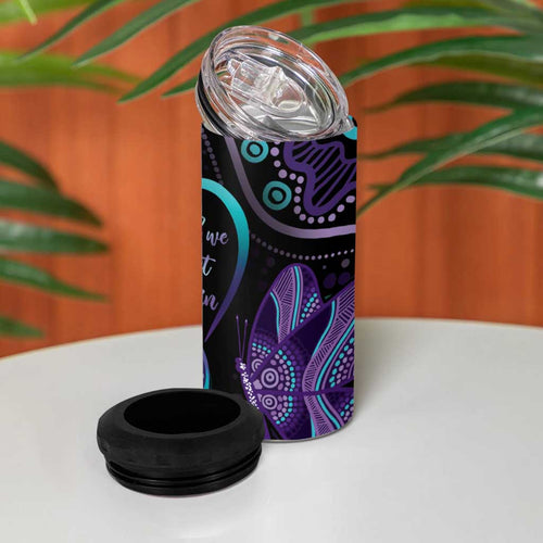 Personalized Australia Infinity Heart Indigenous 4 in 1 Can Cooler Tumbler Fly High Until We Meet Again - Aussie Hoodie