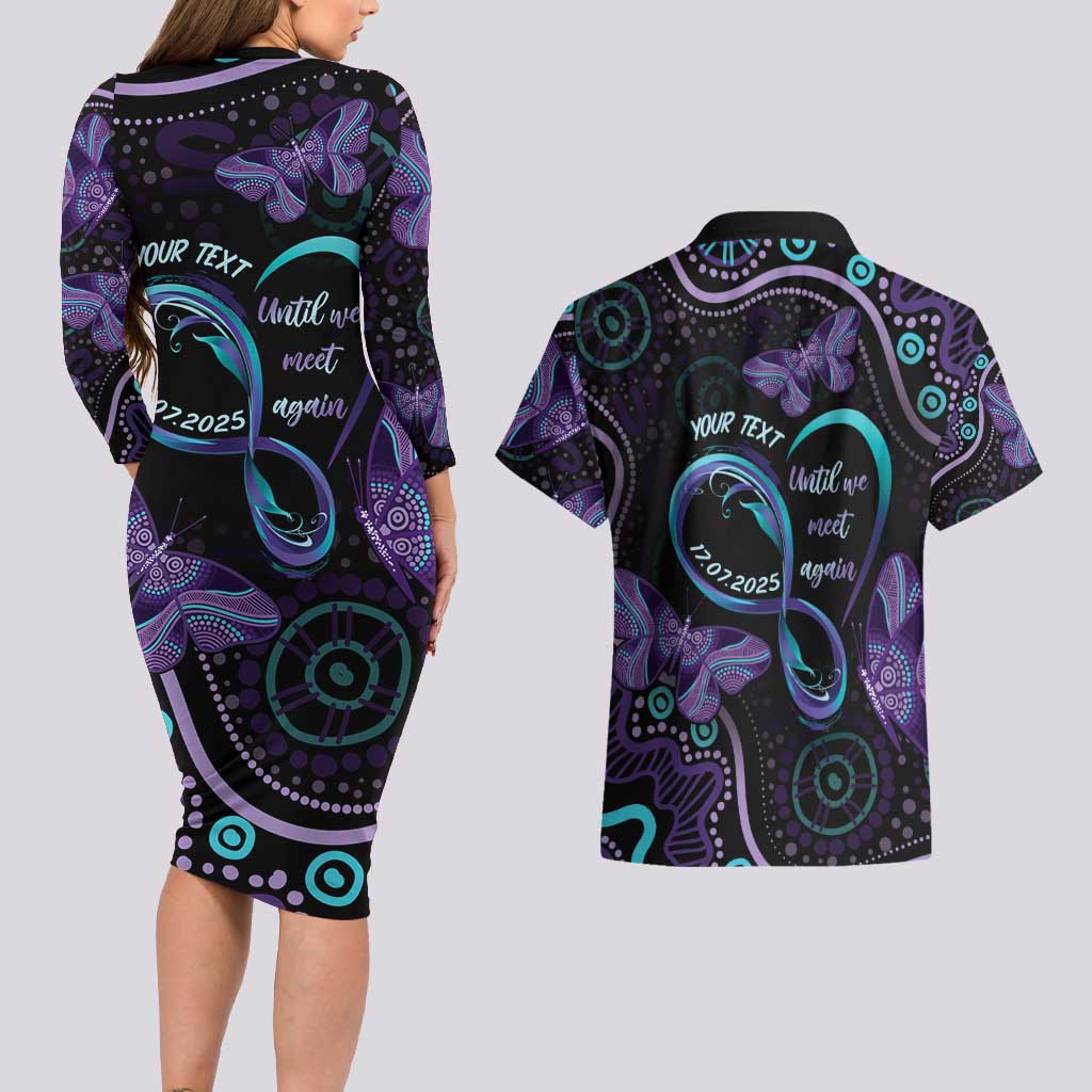 Personalized Australia Infinity Heart Indigenous Couples Matching Long Sleeve Bodycon Dress and Hawaiian Shirt Fly High Until We Meet Again - Aussie Hoodie
