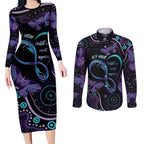Personalized Australia Infinity Heart Indigenous Couples Matching Long Sleeve Bodycon Dress and Long Sleeve Button Shirt Fly High Until We Meet Again - Aussie Hoodie