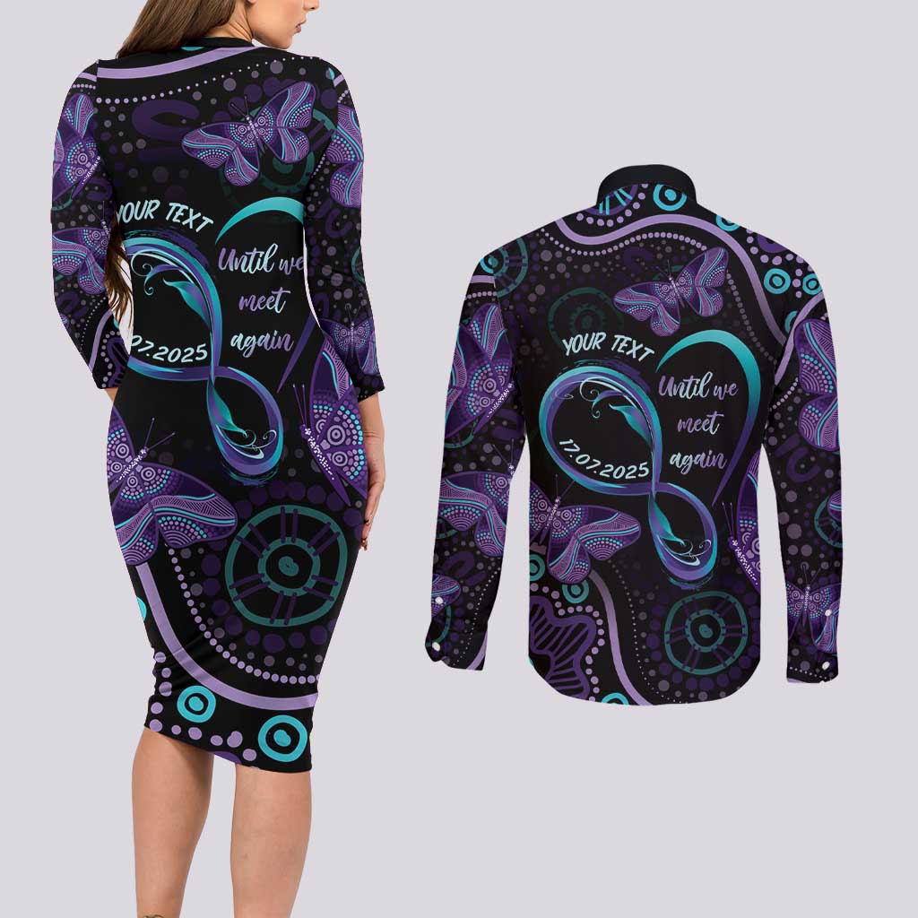 Personalized Australia Infinity Heart Indigenous Couples Matching Long Sleeve Bodycon Dress and Long Sleeve Button Shirt Fly High Until We Meet Again - Aussie Hoodie