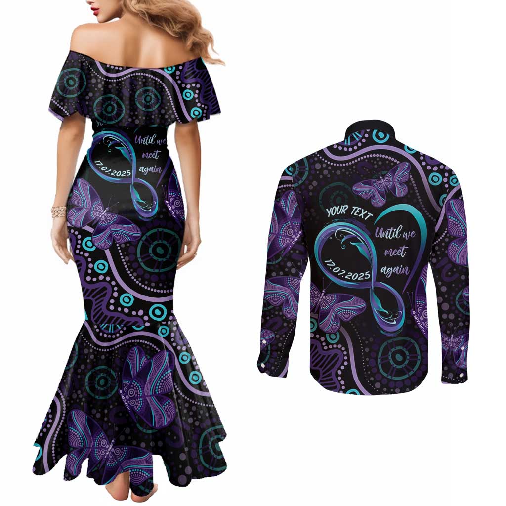 Personalized Australia Infinity Heart Indigenous Couples Matching Mermaid Dress and Long Sleeve Button Shirt Fly High Until We Meet Again - Aussie Hoodie