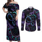 Personalized Australia Infinity Heart Indigenous Couples Matching Off Shoulder Maxi Dress and Long Sleeve Button Shirt Fly High Until We Meet Again - Aussie Hoodie