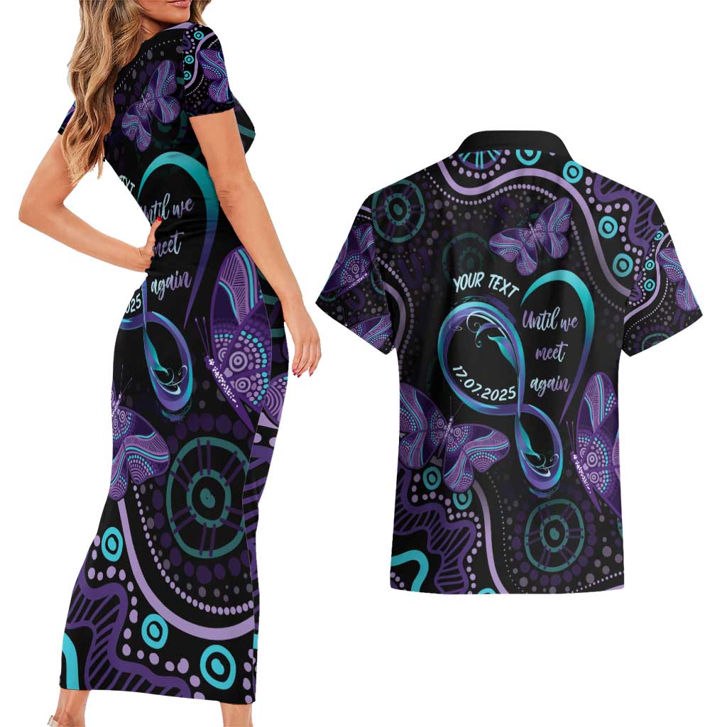 Personalized Australia Infinity Heart Indigenous Couples Matching Short Sleeve Bodycon Dress and Hawaiian Shirt Fly High Until We Meet Again - Aussie Hoodie