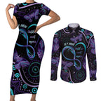 Personalized Australia Infinity Heart Indigenous Couples Matching Short Sleeve Bodycon Dress and Long Sleeve Button Shirt Fly High Until We Meet Again - Aussie Hoodie