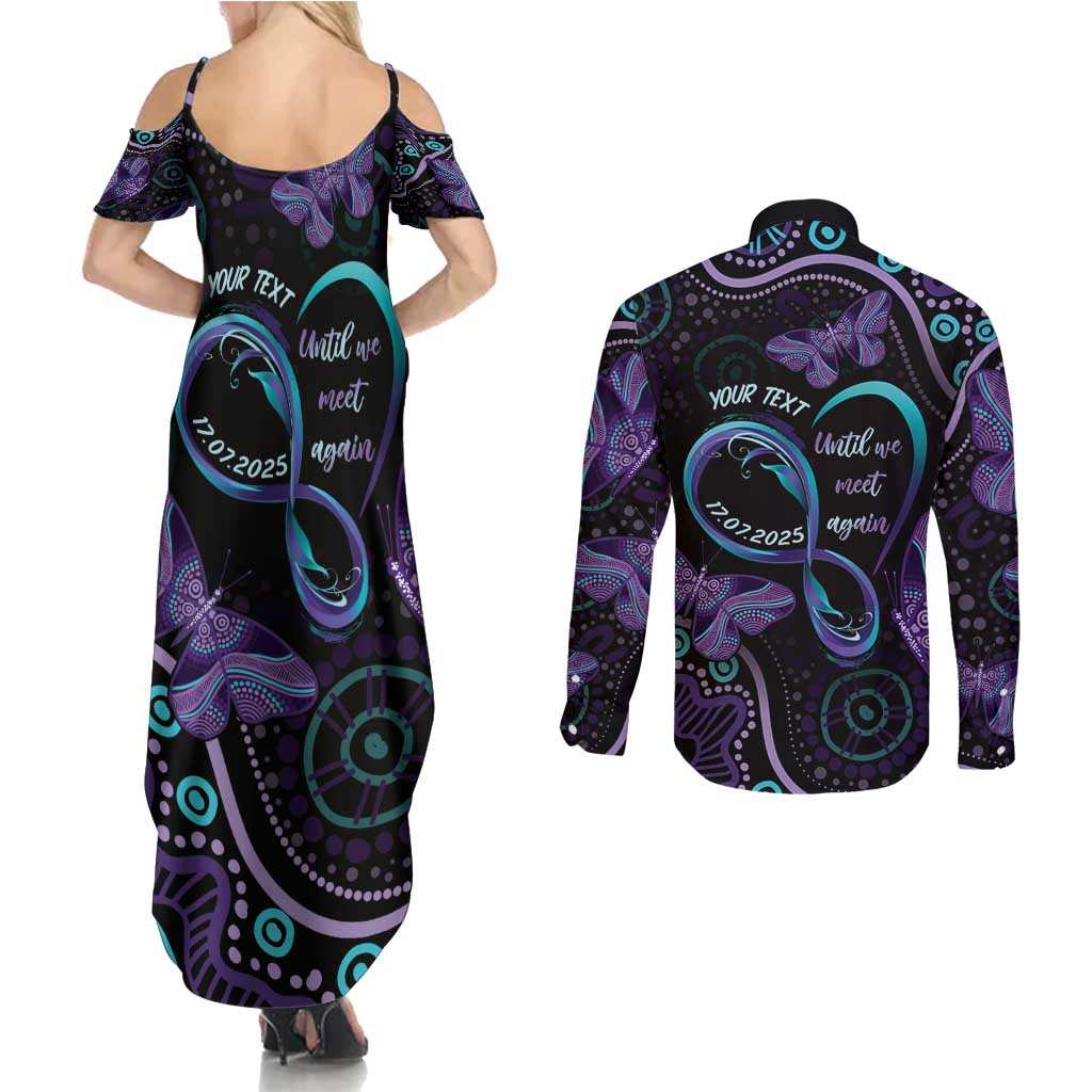 Personalized Australia Infinity Heart Indigenous Couples Matching Summer Maxi Dress and Long Sleeve Button Shirt Fly High Until We Meet Again - Aussie Hoodie
