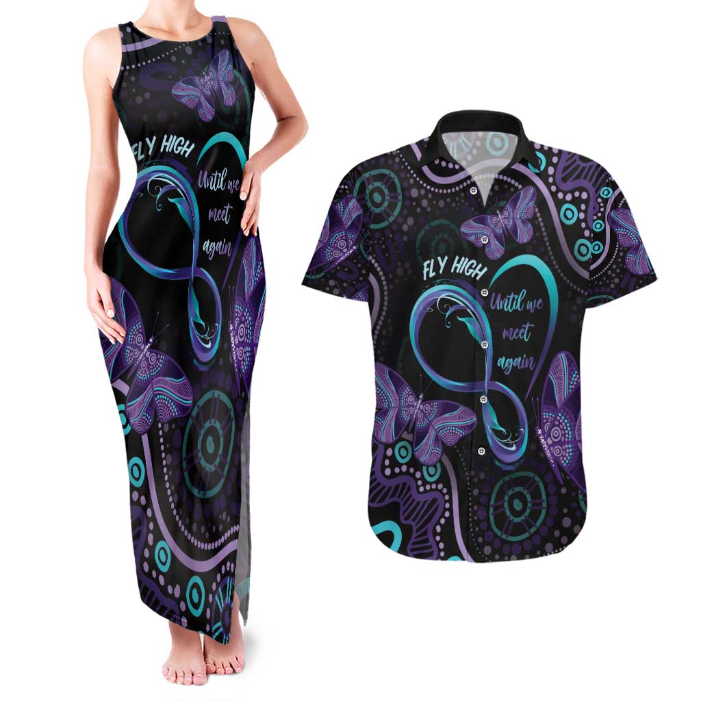 Personalized Australia Infinity Heart Indigenous Couples Matching Tank Maxi Dress and Hawaiian Shirt Fly High Until We Meet Again - Aussie Hoodie
