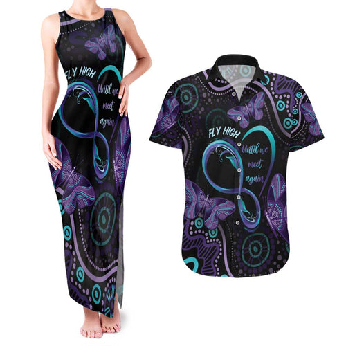 Personalized Australia Infinity Heart Indigenous Couples Matching Tank Maxi Dress and Hawaiian Shirt Fly High Until We Meet Again - Aussie Hoodie