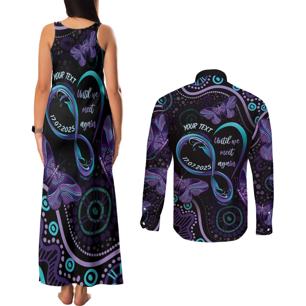 Personalized Australia Infinity Heart Indigenous Couples Matching Tank Maxi Dress and Long Sleeve Button Shirt Fly High Until We Meet Again - Aussie Hoodie