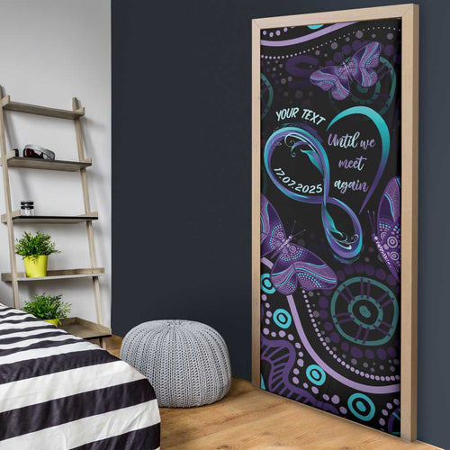 Personalized Australia Infinity Heart Indigenous Door Cover Fly High Until We Meet Again - Aussie Hoodie