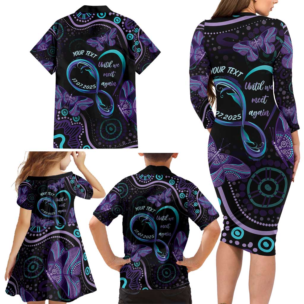 Personalized Australia Infinity Heart Indigenous Family Matching Long Sleeve Bodycon Dress and Hawaiian Shirt Fly High Until We Meet Again - Aussie Hoodie