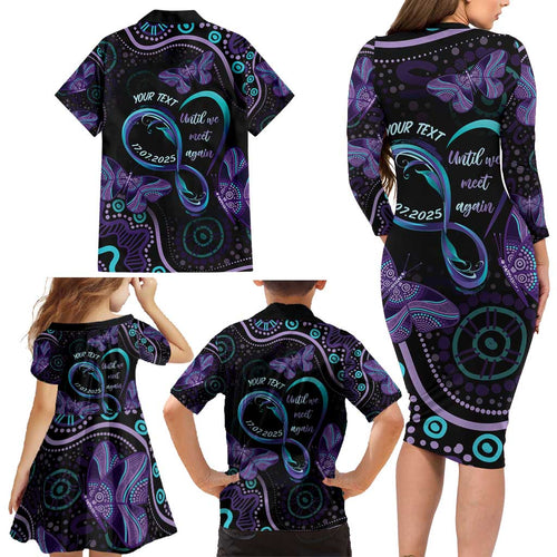Personalized Australia Infinity Heart Indigenous Family Matching Long Sleeve Bodycon Dress and Hawaiian Shirt Fly High Until We Meet Again - Aussie Hoodie